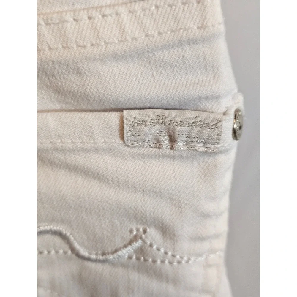 7‎ Seven for All Mankind Infant girls White Designer jeans Sz 2T EUC Adjustable